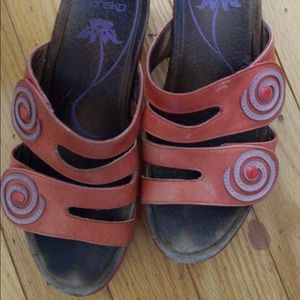 Dansko Red Leather Sandals